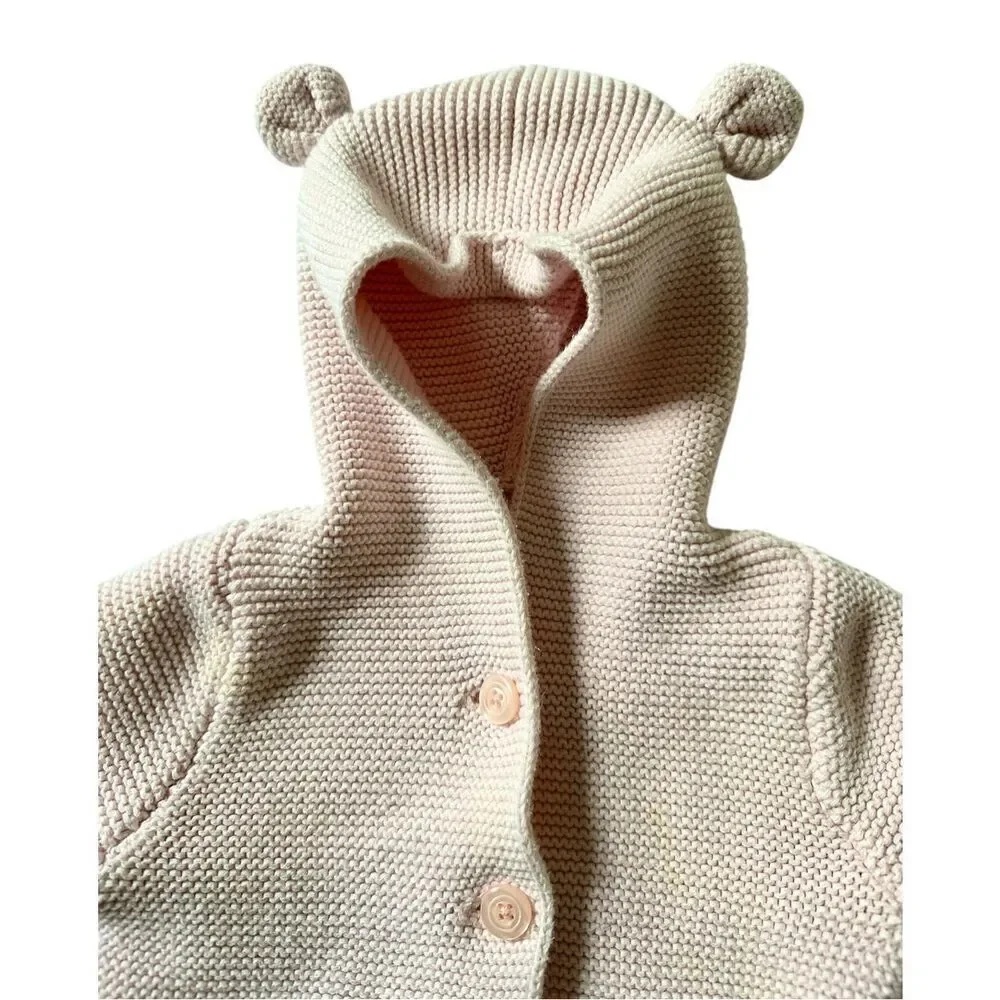 Baby Gap Girl’s Hooded Cotton Cardigan Sweater, Sz:3-6m